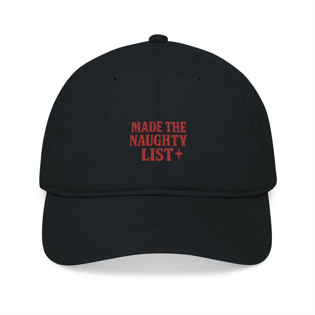 Embroidered 'Made the Naughty List' Organic Baseball Cap