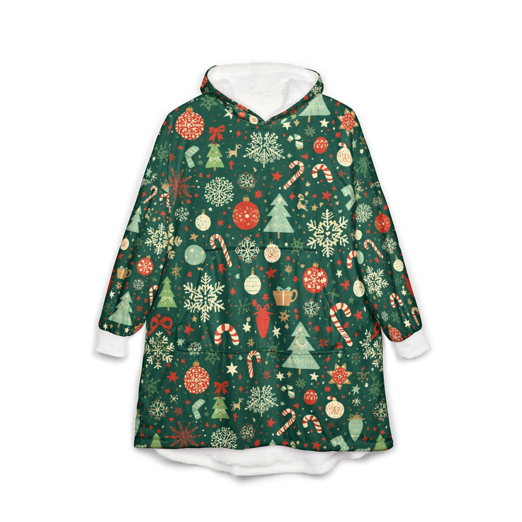 Christmas Hooded Blanket — Cozy Holiday Patterned Wearable Throw