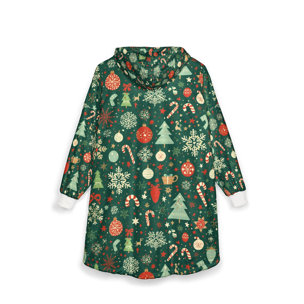 Christmas Hooded Blanket — Cozy Holiday Patterned Wearable Throw