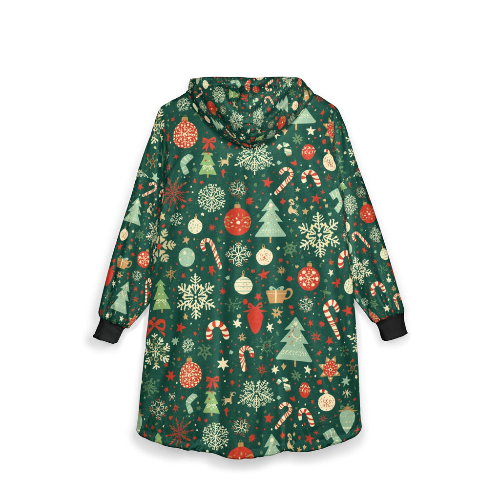 Christmas Hooded Blanket — Cozy Holiday Patterned Wearable Throw